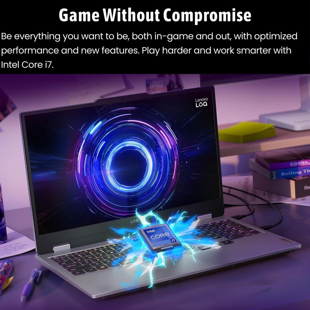 Lenovo LOQ 17.3 RTX 5060 AI Gaming Laptop, 17.3 FHD 165Hz, Intel i7-13650HX (Beats Intel i9-12900), NVIDIA RTX 5060, 64GB DDR5 RAM, 1TB SSD, RGB Backlit KB, RJ-45, Bundle with PCO Laptop Cooler