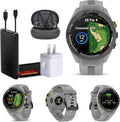 Garmin Approach S70 42MM Gray- Fitness Tracker Golf GPS Premium Smartwatch for Men, Lightweight Touchscreen AMOLED Display and Pre-Loaded Courses Bundle with Air Pro TWS Truly Wireless Earbuds -