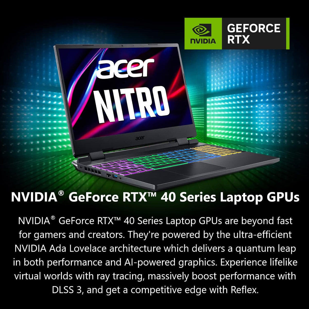 acer Nitro 5 Gaming Laptop | Intel 12th Gen i7-12650H | NVIDIA GeForce RTX 4060 Laptop GPU | 15.6' FHD 144Hz IPS Display | 16GB DDR5 | 1TB Gen 4 SSD | Killer Wi-Fi 6 | RGB Backlit KB | AN515-58-781P