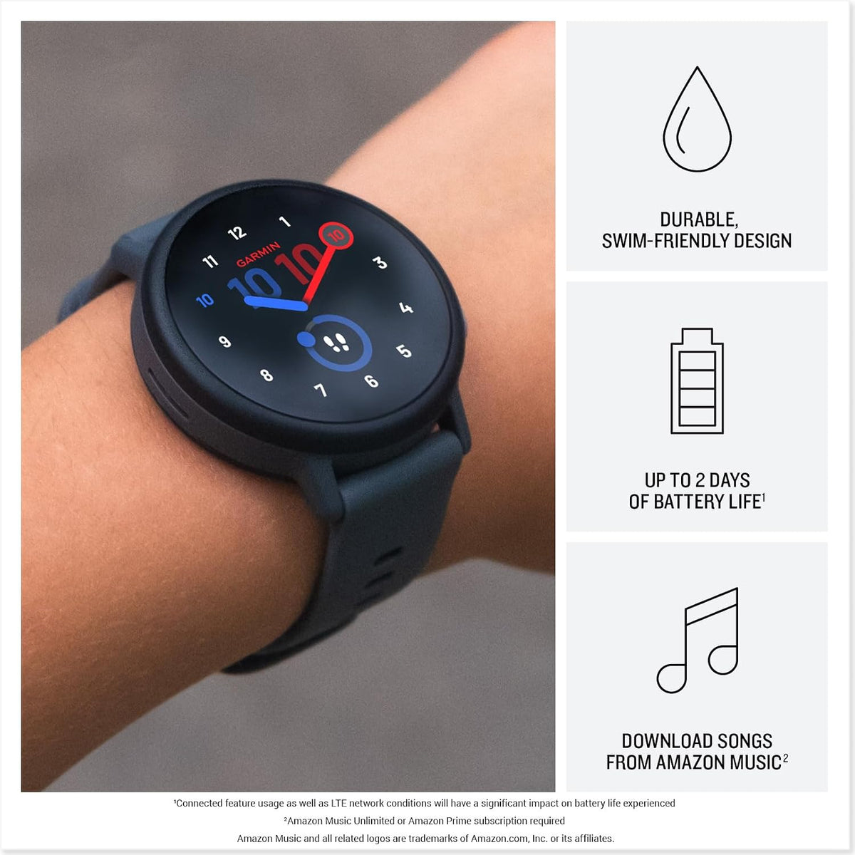 Garmin Bounce™ 2, Kids Smartwatch with Calling, Messaging and Location Tracking Features, Light Purple