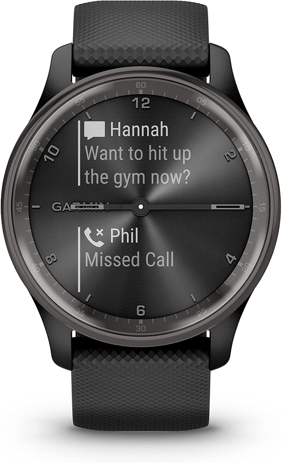 Garmin vívomove Trend, Stylish Hybrid Smartwatch, Long-Lasting Battery Life, Dynamic Watch Hands and Touchscreen Display, Black