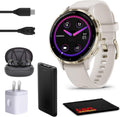 Garmin Venu 3S Advanced Fitness and Health Tracker Smart Watch Soft Gold Stainless Steel Bezel with Ivory Case and 41 MM Silicone Band 1.2 Inch AMOLED Touch Screen Display