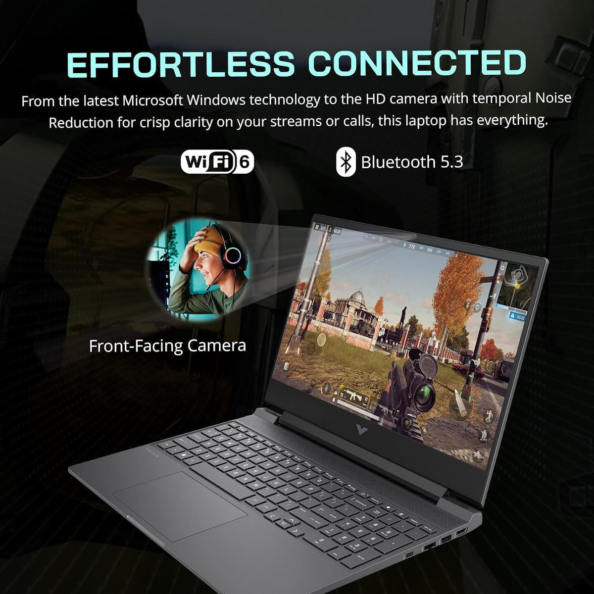 HP Victus 15.6-inch FHD 144Hz Gaming Laptop， Intel Core i5-13420H， NVIDIA GeForce RTX 4050 6GB，Wi-Fi 6，Bluetooth 5.3 ，Win11 Home，w/Cloth (32GB RAM | 1TB PCIe SSD)