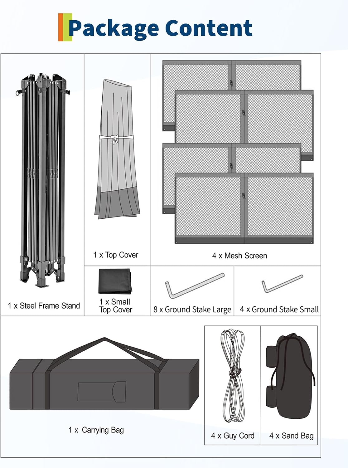 GarveeLife 11'x11 Pop-Up Gazebo, Instant Outdoor Canopy Tent with Mosquito Nettings, Durable Steel Frame, Water, and UV Proof, for Patio, Garden, Courtyard, Party (Khaki)