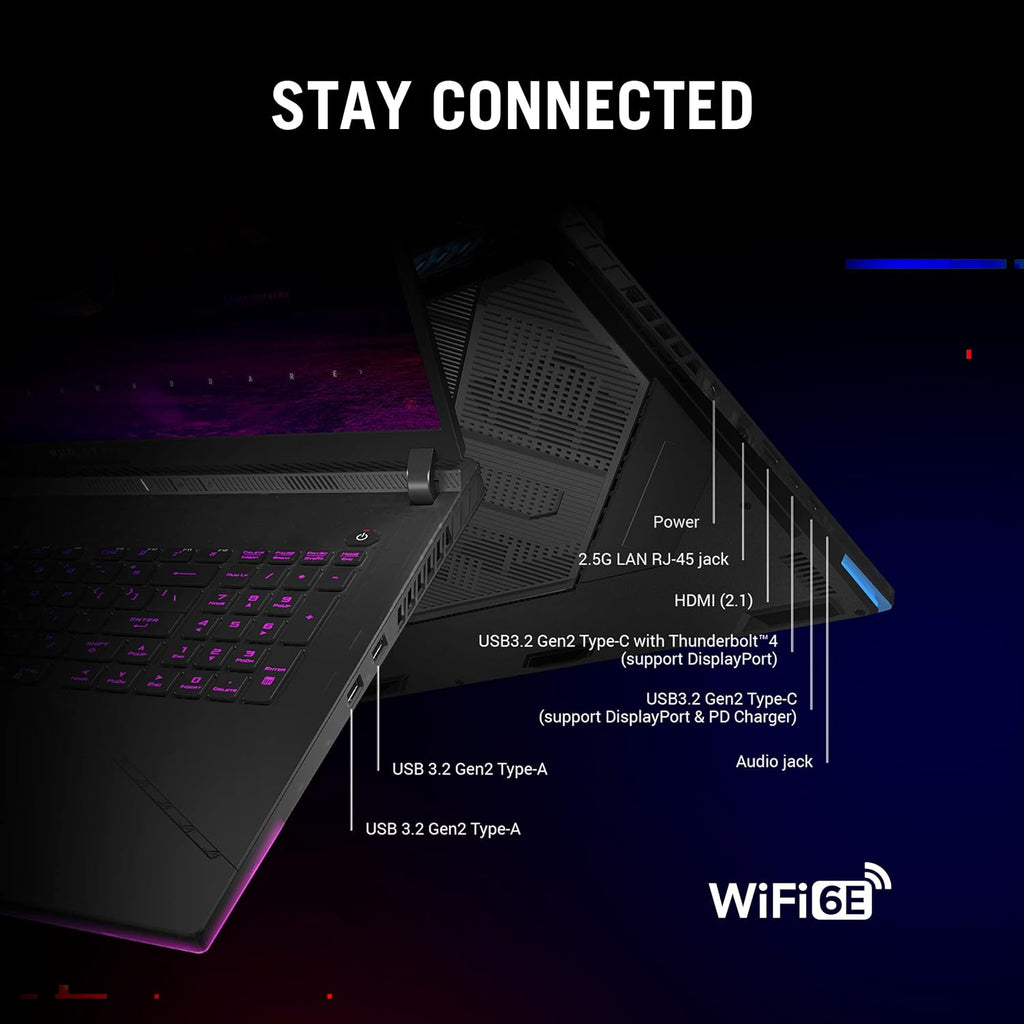 ASUS ROG Strix Scar 18 (2023) Gaming Laptop, 18' Nebula Display 16:10 QHD 240Hz/3ms, GeForce RTX 4090, Intel Core i9-13980HX, 32GB DDR5, 2TB PCIe SSD, Wi-Fi 6E, Windows 11 Pro, G834JY-XS97,Black