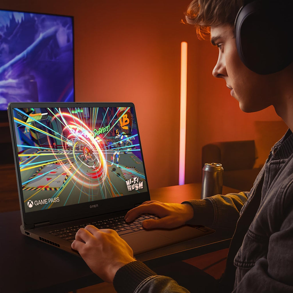 HP OMEN 17.3 RTX 5070 AI Gaming Laptop, 17.3' FHD 144Hz, AMD Ryzen AI 9 365, 16GB DDR5 RAM, 1TB SSD, RGB Backlit KB, Low Blue Light, Bundle with Thunderobot 7 in-1 USB-C Hub, Windows 11 Pro