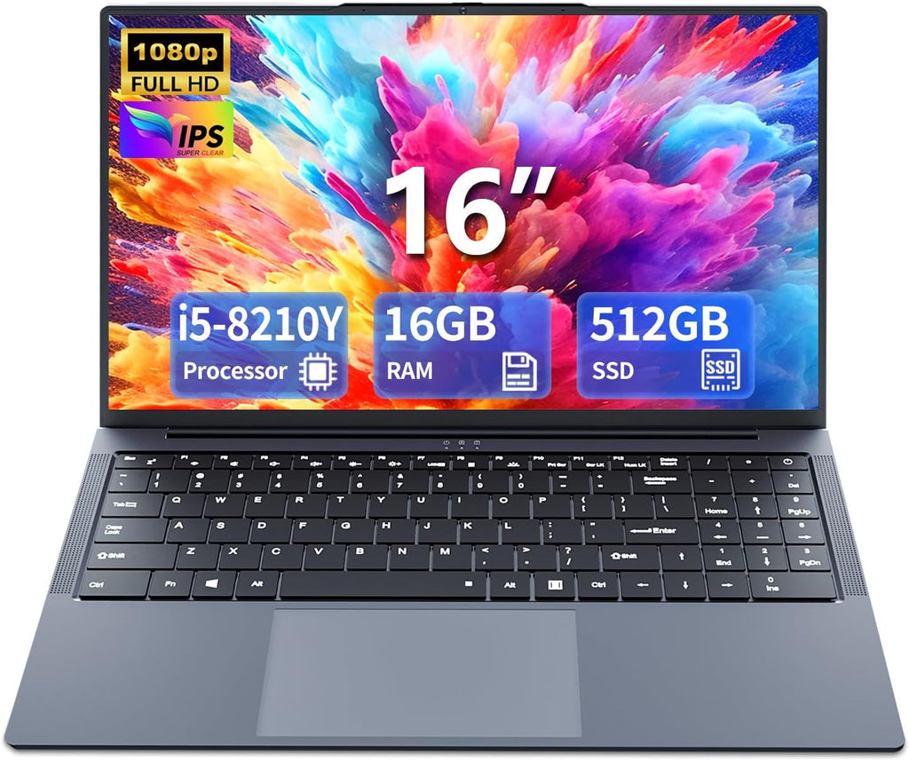 Gaming Laptop i5, 16 inch Laptops, Laptop Computer Up to 3.60GHZ,Traditional Laptops Computers for 16GB RAM 512GB SSD, Business Lap top Full HD 1920X1200 Display 180 Angle Opening WIFI 5 Lap top