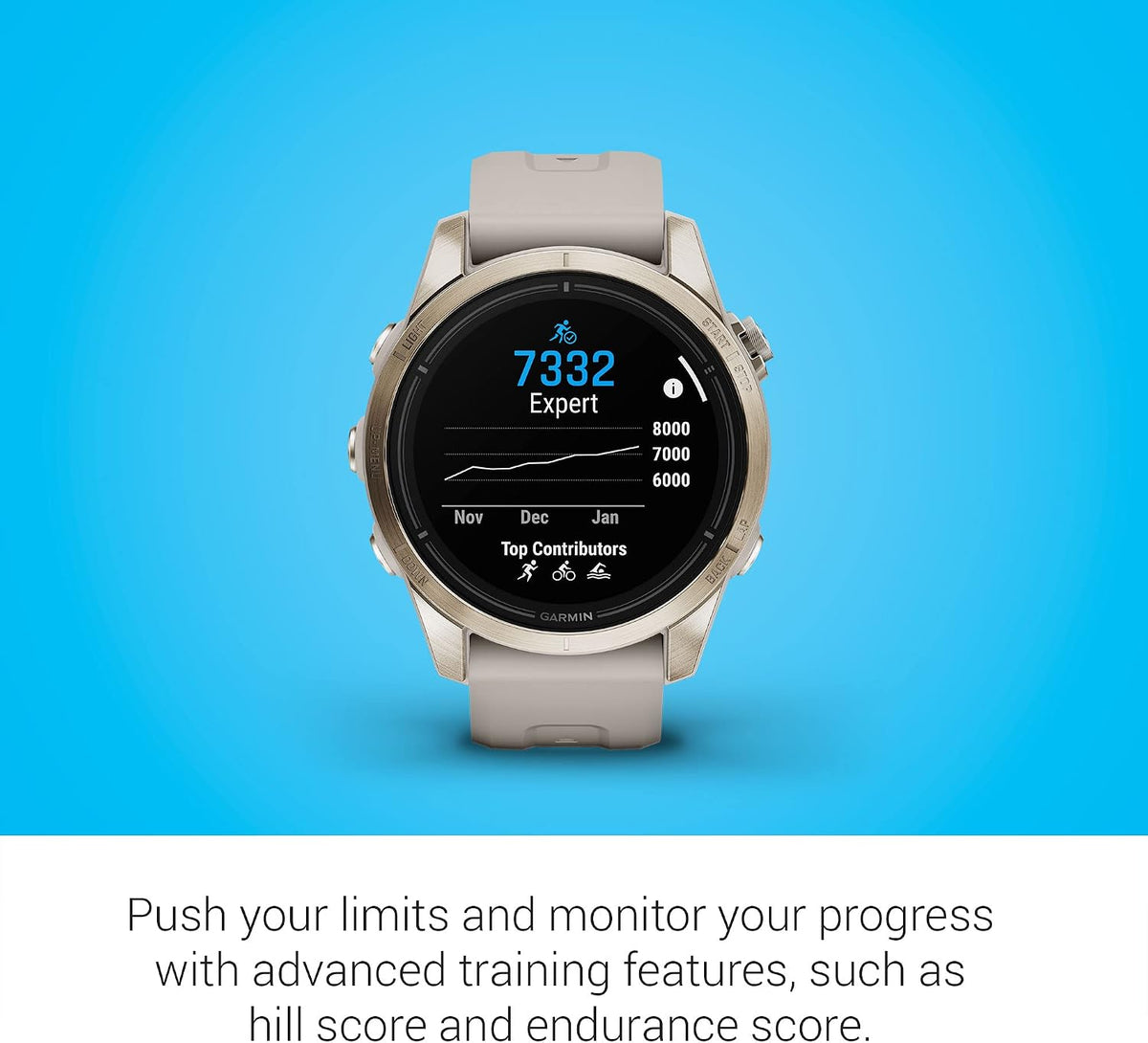Garmin epix Pro (Gen 2) Sapphire Edition, 42mm, High Performance Smartwatch, Advanced Training Technology, Built-in Flashlight, Light Sand