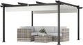 Outsunny 13' x 13' Retractable Pergola Canopy with Stronger Aluminum Frame, Outdoor Pergola Sun Shade Shelter for Garden, Patio, Backyard, Deck, White