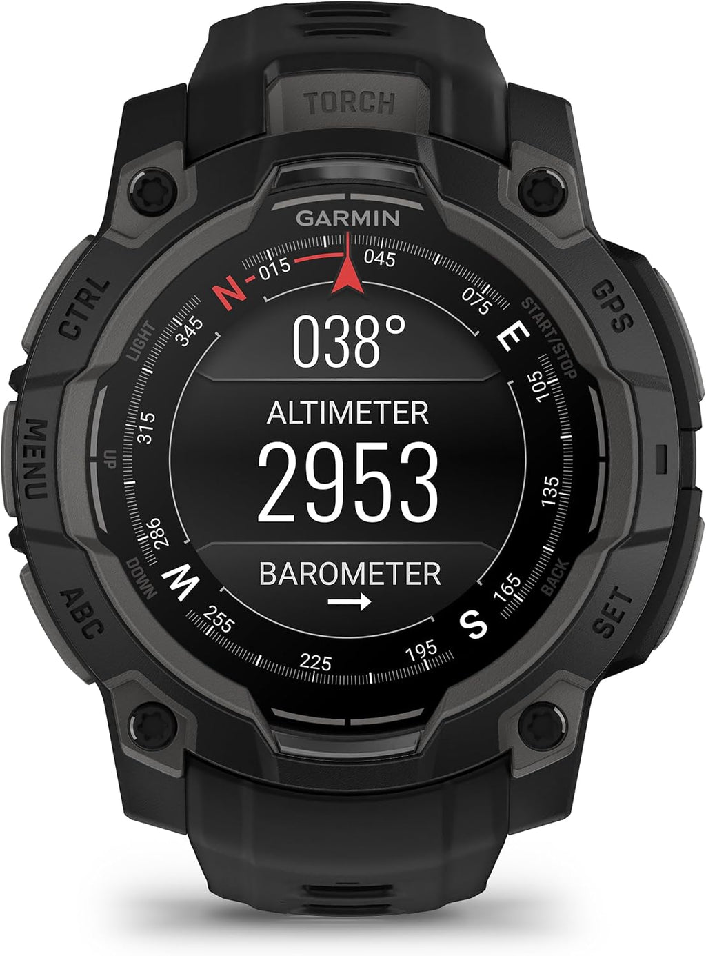 Garmin Instinct® 3 50mm, AMOLED Display, Rugged Outdoor GPS Smartwatch, Metal-Reinforced Bezel, Built-in Flashlight, Up to 18 Days of Battery Life, Charcoal