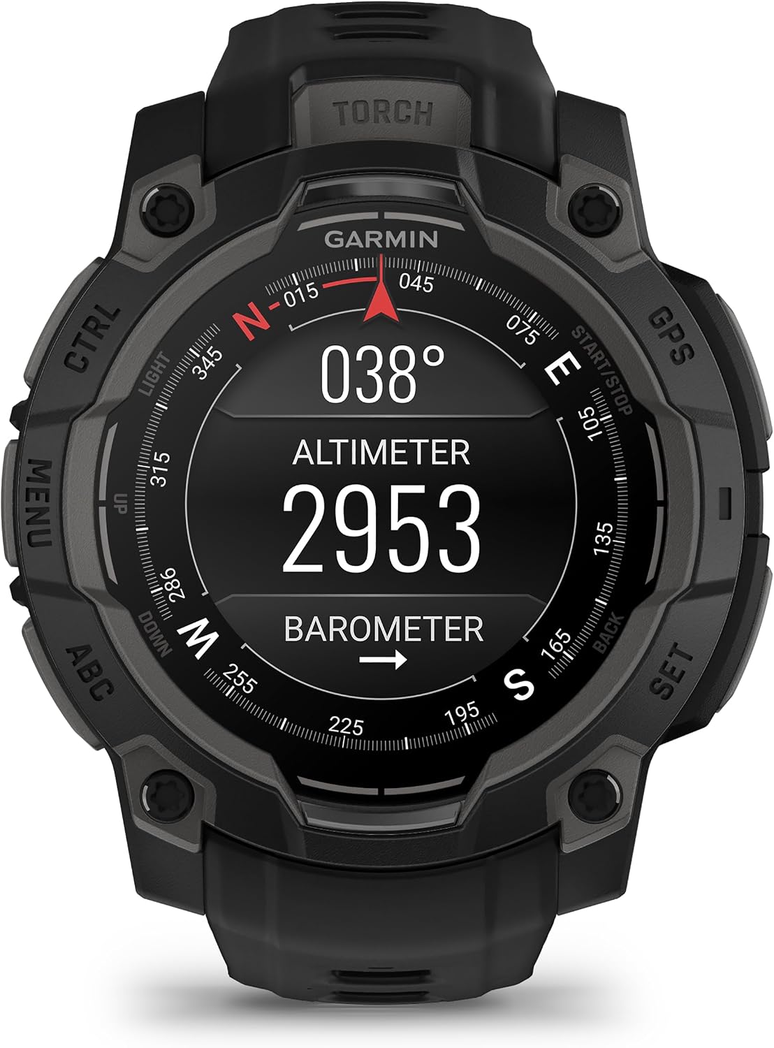 Garmin Instinct® 3 50mm, AMOLED Display, Rugged Outdoor GPS Smartwatch, Metal-Reinforced Bezel, Built-in Flashlight, Up to 18 Days of Battery Life, Charcoal
