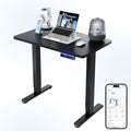 HUANUO One-Piece AI-Powered Electric Standing Desk, Smart APP, Work with Alexa & Google, Adjustable Height, 3 Memory Settings, Sedentary Reminder, Ergonomic Sit-Stand Desk, 32-inch, Black