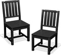 PLUUV Patio Dining Chairs Set of 2, HDPE Patio Armchairs with Wide Armrests & Ergonomic Design, All-Weather Weatherproof Outdoor Patio Chairs for Backyard, Poolside, Black