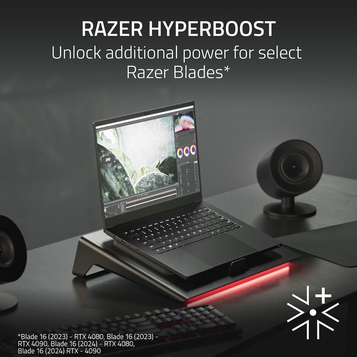 Razer Laptop Cooling Pad: Adaptive Smart - Intelligent Fan Control - Airtight Pressure Chamber - Fits Most Laptops & Macbooks 14' to 18' - Preset & Custom Fan Curves - 3 Port USB Type A - Chroma RGB