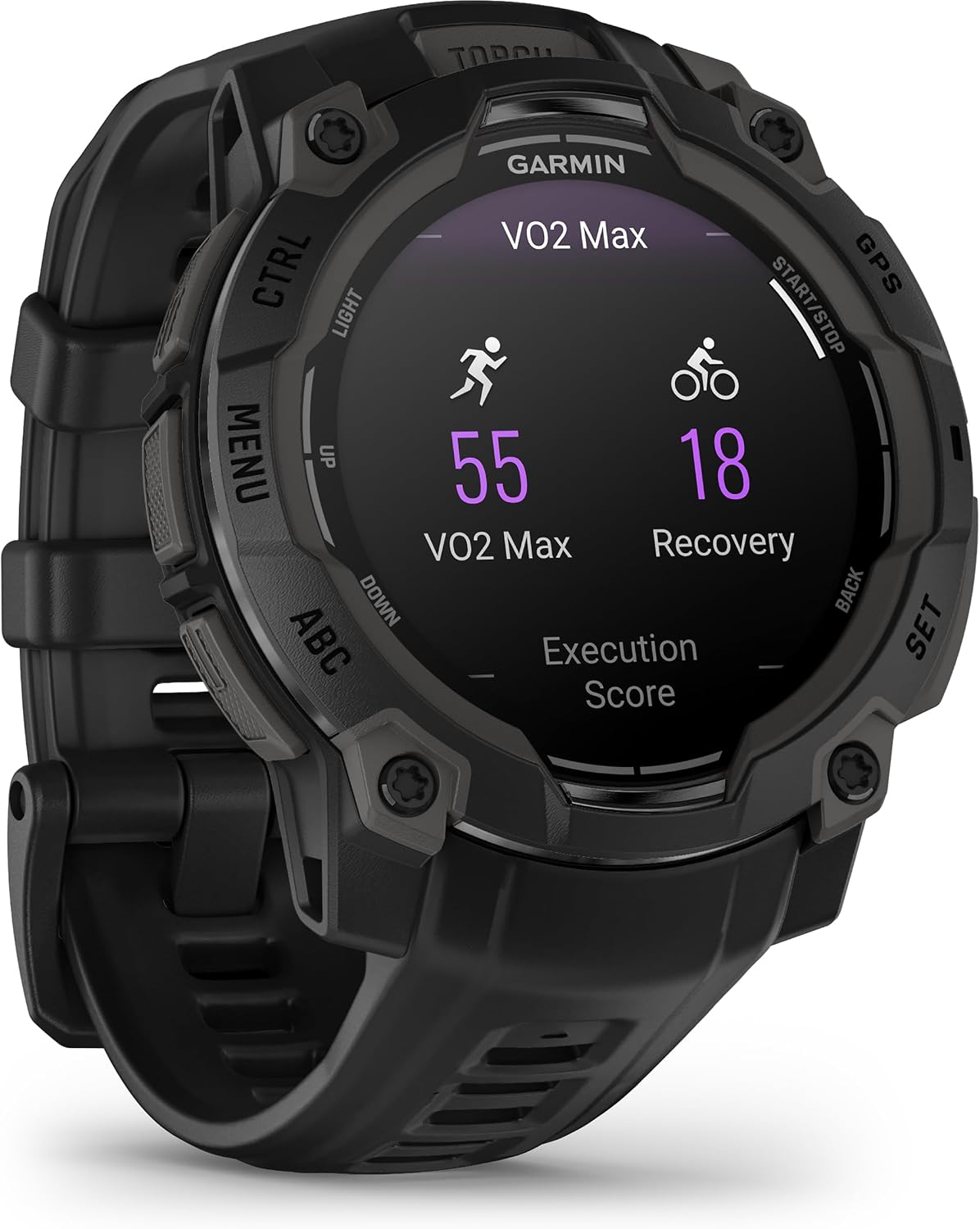 Garmin Instinct® 3 50mm, AMOLED Display, Rugged Outdoor GPS Smartwatch, Metal-Reinforced Bezel, Built-in Flashlight, Up to 18 Days of Battery Life, Charcoal