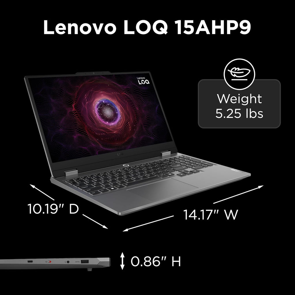 Lenovo LOQ Gaming Laptop - NVIDIA® GeForce RTX™ 4050 6GB - 15.6' FHD Display - AMD Ryzen 7 8845HS - 16GB RAM - 512GB SSD - Windows 11 Home, Luna Grey
