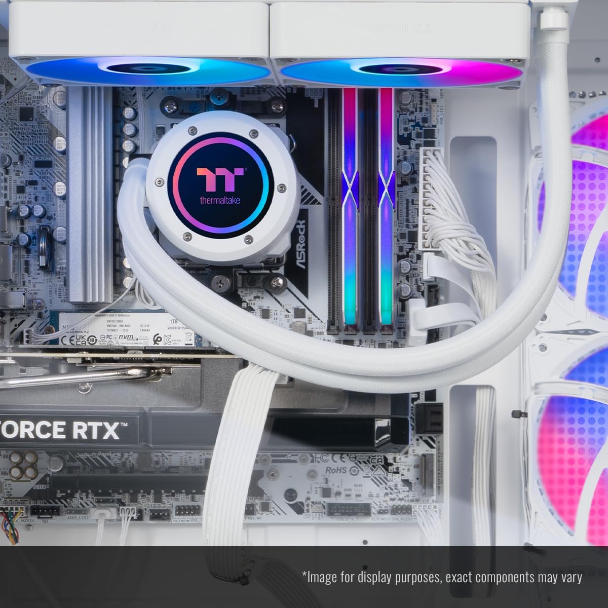 Thermaltake LCGS View 7860TS-270 Gaming Desktop (AMD Ryzen™ 7 7800X3D, ToughRam 32GB DDR5 6000MT/s RGB Memory, NVIDIA® GeForce RTX™ 5060 Ti 8G, 1TB NVMe M.2, WiFi, Windows 11) V27S-B85K-56T-LCS