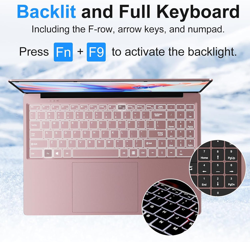 2026 Gaming Laptop,16 Inch Laptops Computer with Windows 11 Pro & Microsoft Office,16GB RAM 512GB SSD,Intel N150(4C/4T),Backlit Keyboard,Mini HDMI,cam|Mic,Portable Thin for College,Work,Student