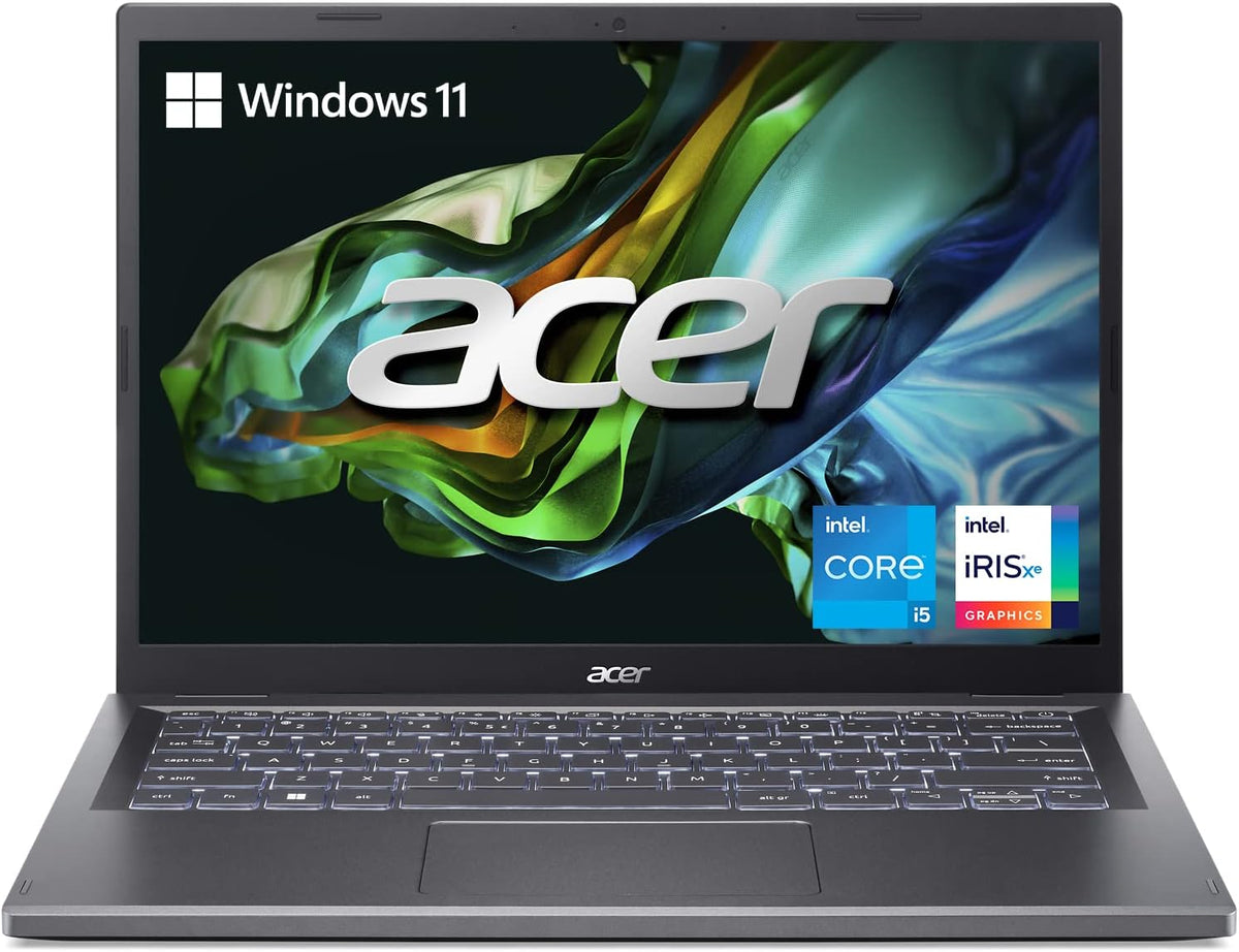 acer Aspire 5 14 Slim Laptop | 14' WUXGA (1920 x 1200) IPS |Core i5-1335U | Intel Iris Xe Graphics | 8GB LPDDR5 | 512GB Gen 4 SSD | Wi-Fi 6E | USB4/Thunderbolt 4 | Backlit KB | A514-56M-576D, Gray