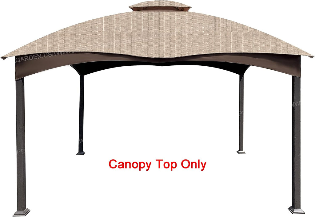 APEX GARDEN Replacement Canopy Top for the Lowe's Gazebo Model #GF-12S004B-1 / GF-12S004BTO (Beige Ripstop Fabric)