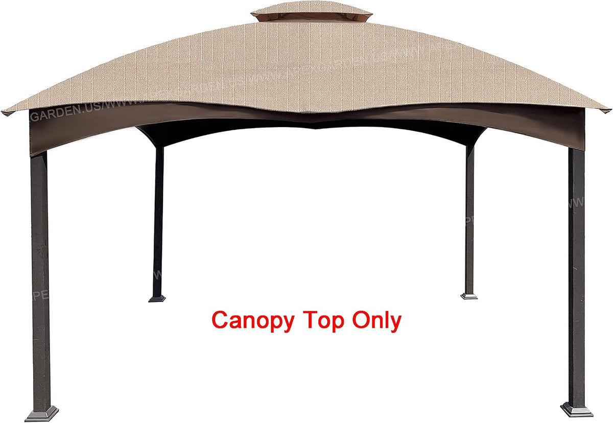 APEX GARDEN Replacement Canopy Top for the Lowe's Gazebo Model #GF-12S004B-1 / GF-12S004BTO (Beige Ripstop Fabric)