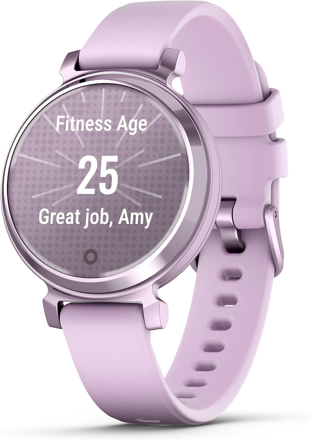 Garmin Lily 2, Small and Stylish Smartwatch, Hidden Display, Patterned Lens, Up to 5 Days Battery Life, Lilac (Renewed)