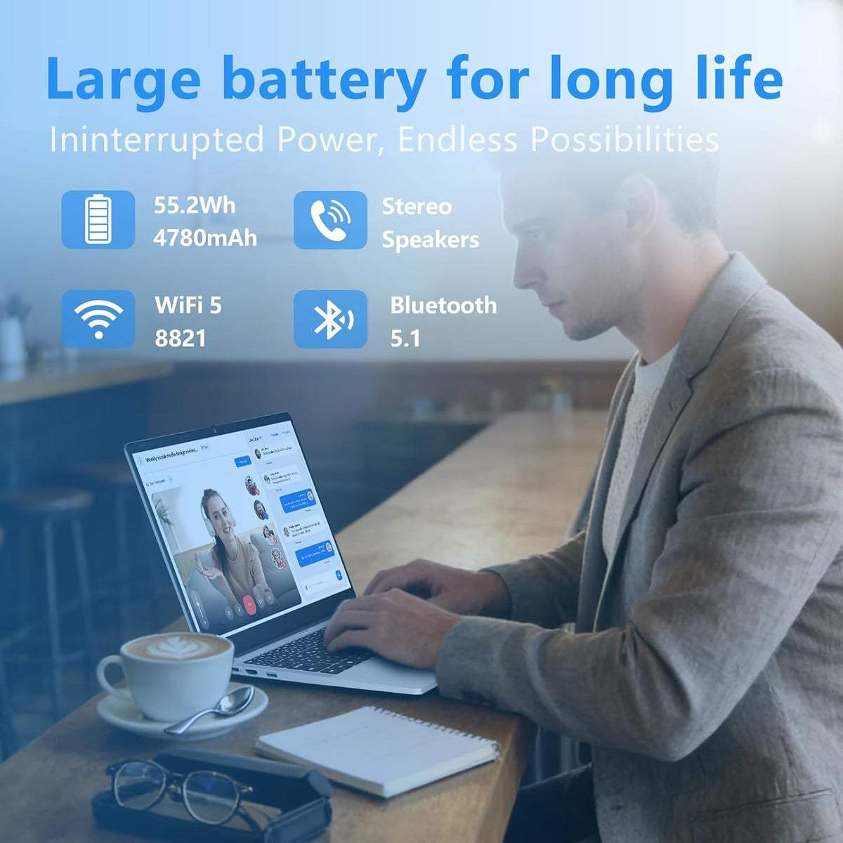 DUNHOO Laptop with Ryzen 7430U Processor(6C/12T,up to 4.3GHz) (Beat i7-1355U), Laptop Computer Win 11 Pro, Traditional Laptops 16GB DDR4 1TB SSD 15.6' Full HD IPS Display 1MP Camera Type-C BT 5.