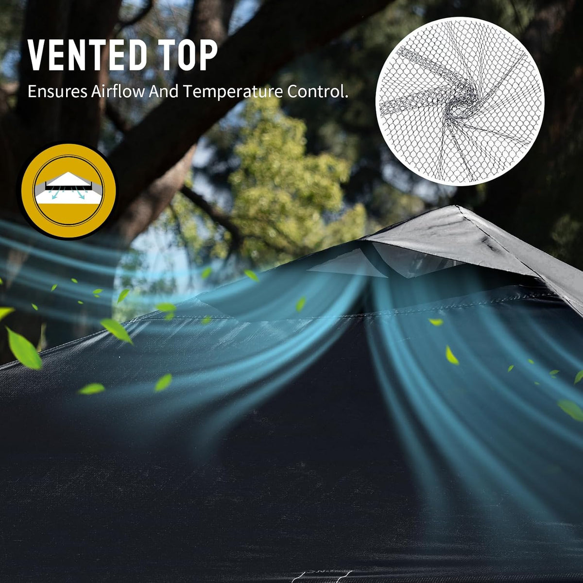CROWN SHADES 10x10 Pop Up Canopy - Beach Tent with One Push Setup - Easy Outdoor Sun Shade for Events, Parties, Camping - Gazebo with STO-N-Go Cover Bag, Silver Coated Top, Black