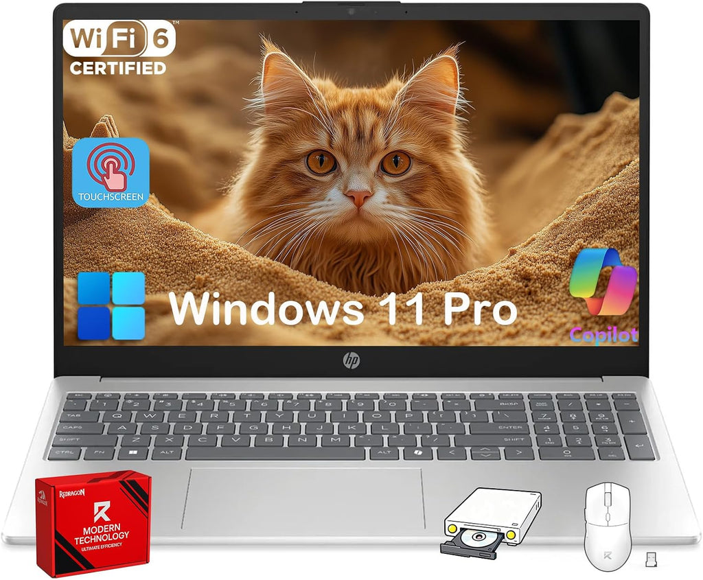 HP 15.6 Touchscreen Laptop Computer for Business & Student, Intel 13th Gen Core i3(Up to 4.5GHz), HD Touch Display, 16GB RAM, 512GB SSD, AI Copilot, Win 11 Pro, Wi-Fi 6, W/Accessories