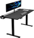 VIVO Electric 60 x 30 in Standing Adjustable Gaming Desk with Hidden Cable Trays, Full-Size Mouse Pad, Holds 220 lbs, Black Top Black Frame, DESK-KIT-1B6-P3B