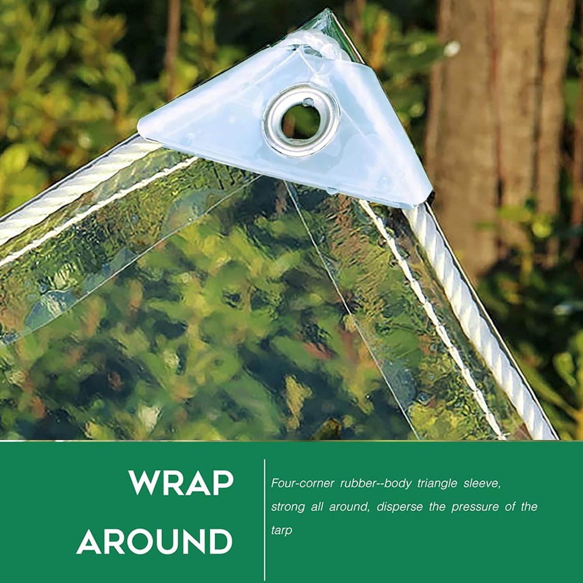 Clear Tarp - Heavy Duty Waterproof 6.5ft x 12.5ft Plastic Tarps with Grommets Clear Vinyl Tarps for Outdoor Porches Transparent Tarpaulin for Patio Enclosure Roofs Greenhouse Plant Chicken Coop Cover