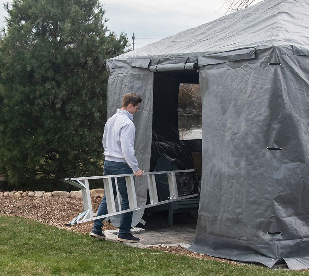 Sojag Winter Cover for Gazebos, Waterproof 10' x 14' Gazebo Accessory with Roll-Up Door, and Vented Panels, All-Season Outdoor Storage