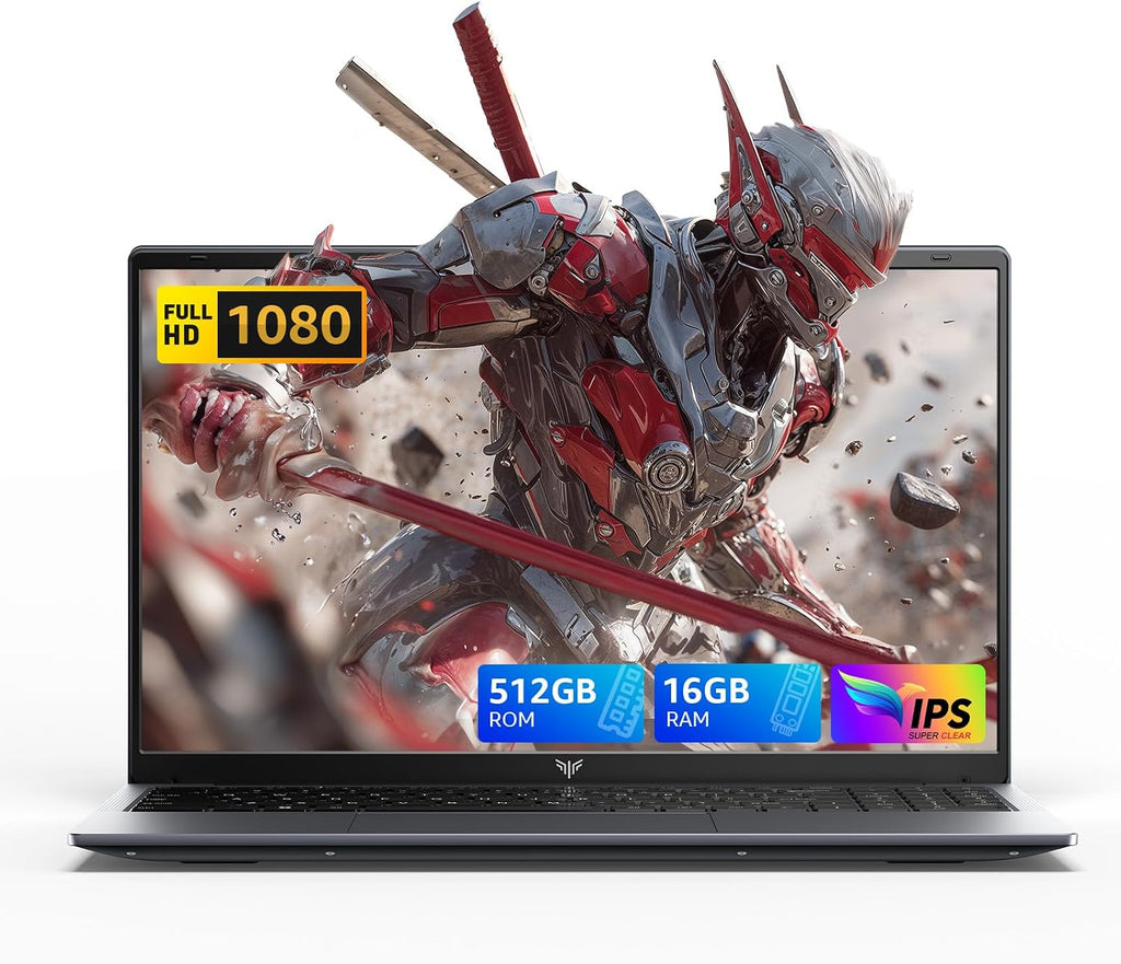 MALLRACE 2026 New Laptop,15.6-inch IPS with Windows 11 PRO Laptop with Quad-Core N95(Up to 3.4GHz),16GB DDR4 512GB SSD,Metal Shell, BT5.0, 5G WiFi, USB3.2, Type_C, Webcam, 38Wh Battery