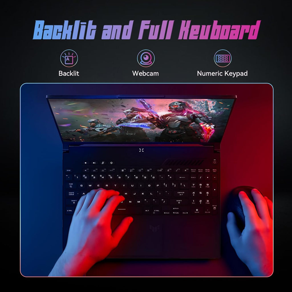 ASUS TUF A16 16' FHD 165Hz Gaming Laptop - AMD Ryzen 7 7735HS, Radeon RX 7700S, 64GB DDR5, 2TB SSD, RGB Backlit KB, Wi-Fi 6, Win11 Pro - Off Black (w/Accessories)