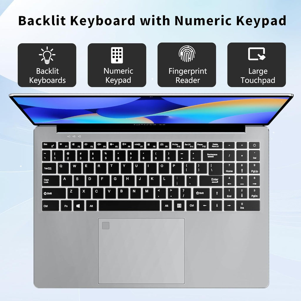 FUNYET Laptop Computer, Gaming Laptop 2026 Windows 11 Pro, 16 Inch Lap Top PC, 16GB RAM 512GB SSD, Intel 12th Gen Processor(up to 3.4GHz), Backlit Keyboard, Fingerprint Unlock, FHD, 2 Years Warranty