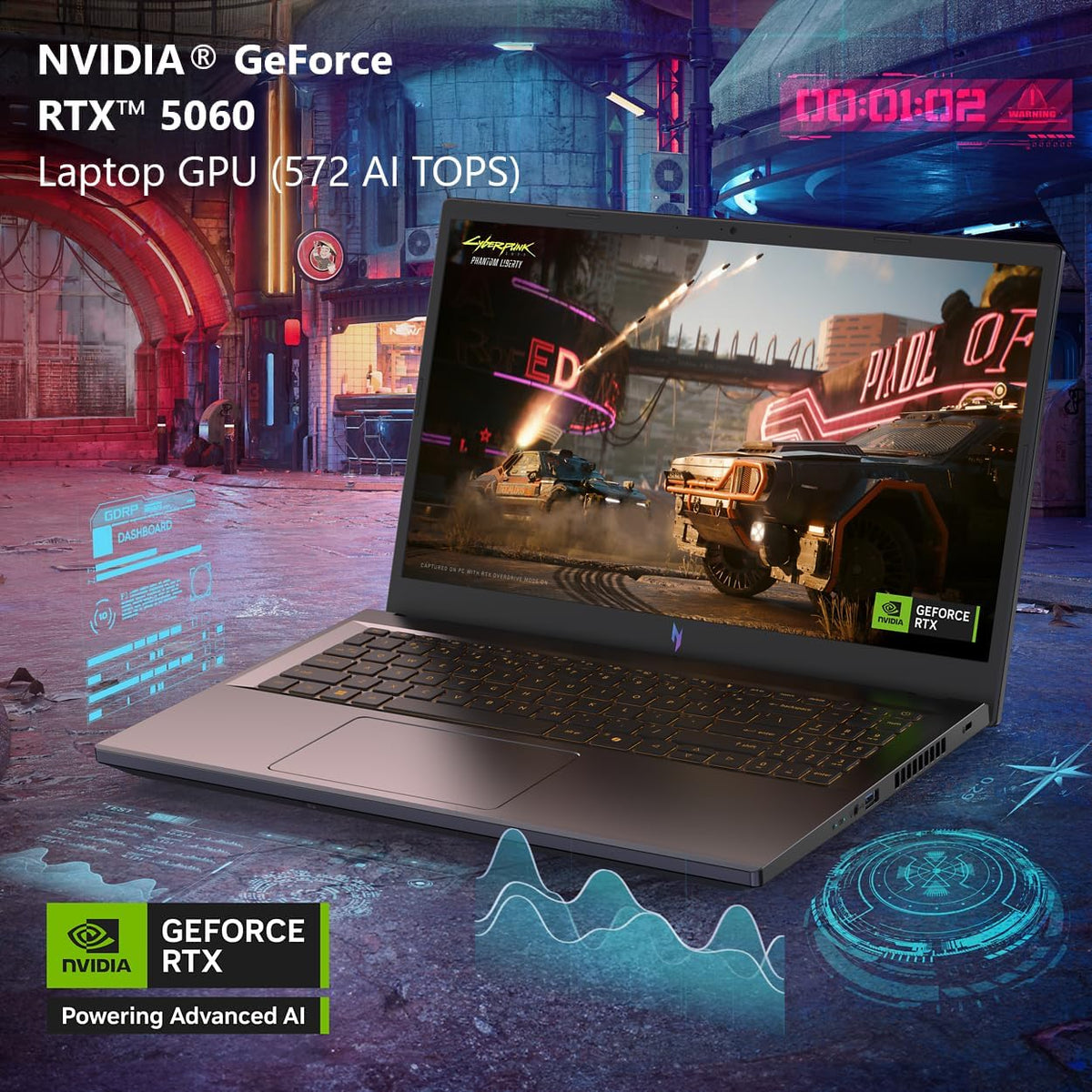 Acer Nitro V Gaming Laptop | Intel Core i9-13900H Processor | NVIDIA GeForce RTX 5060 Laptop GPU | 15.6' FHD IPS 165Hz Display | 16GB DDR4 | 1TB Gen 4 SSD | Wi-Fi 6 | Backlit KB | ANV15-52-98KV