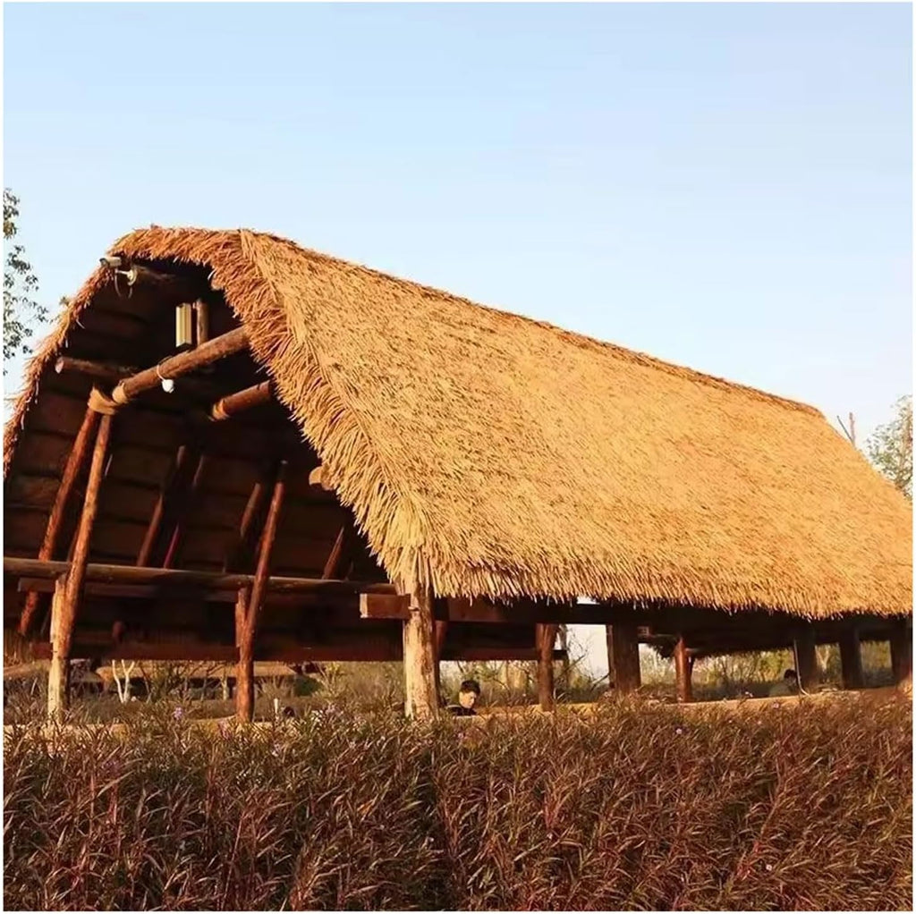 AITAF Artificial Thatch Roof Panels Synthetic Palm Leaf Roofing Roll for Tiki Bar Umbrella Palapa Hut Outdoor Pavilion Garden Decoration Weatherproof and Long-Lasting(1.64x32.8ft)