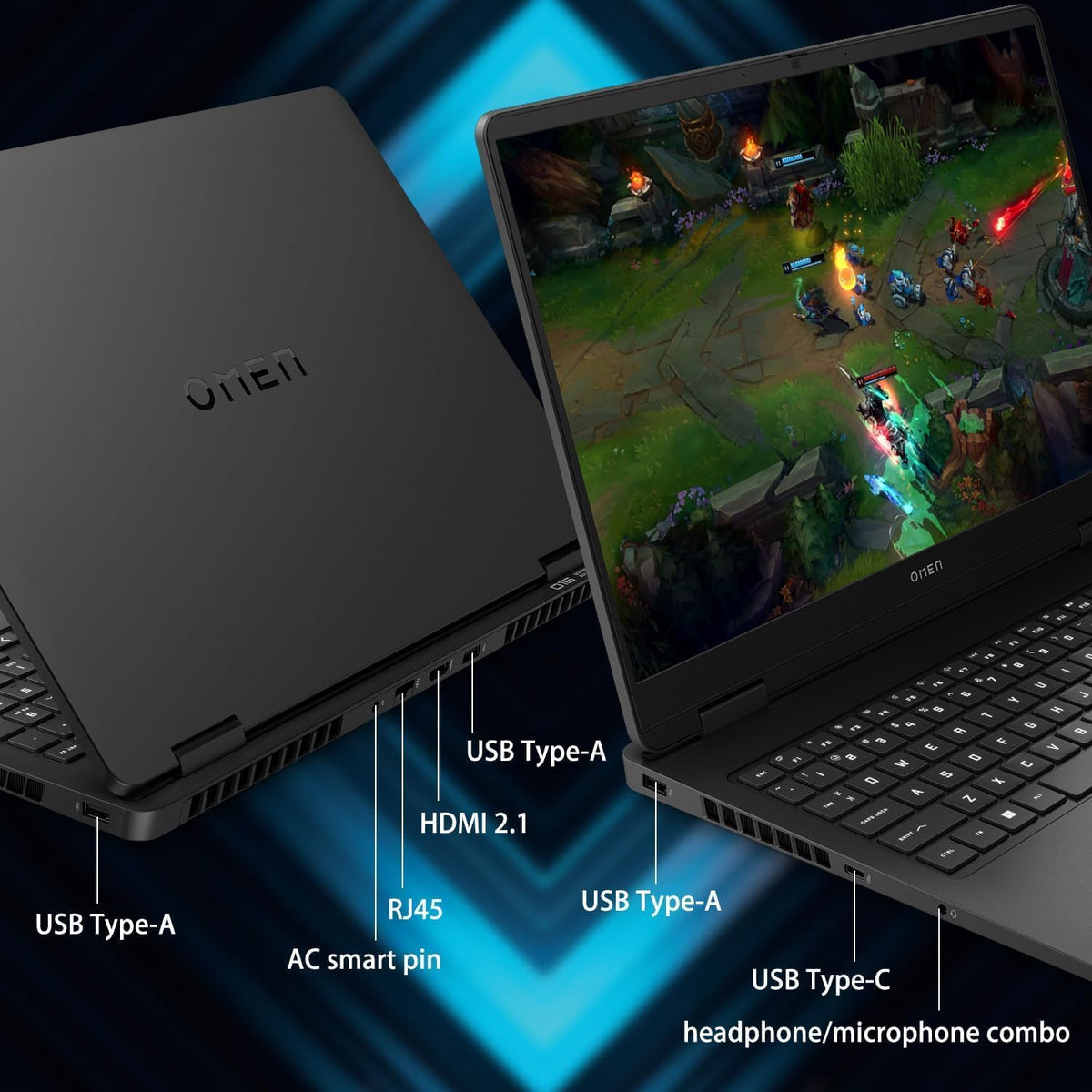 HP Omen 16 Slim Gaming Laptop: Core Ultra 7 255H, NVidia RTX 5060, 16GB DDR5 RAM, 1TB SSD, 16' Full HD+ 2K 100% sRGB 165Hz IPS Display