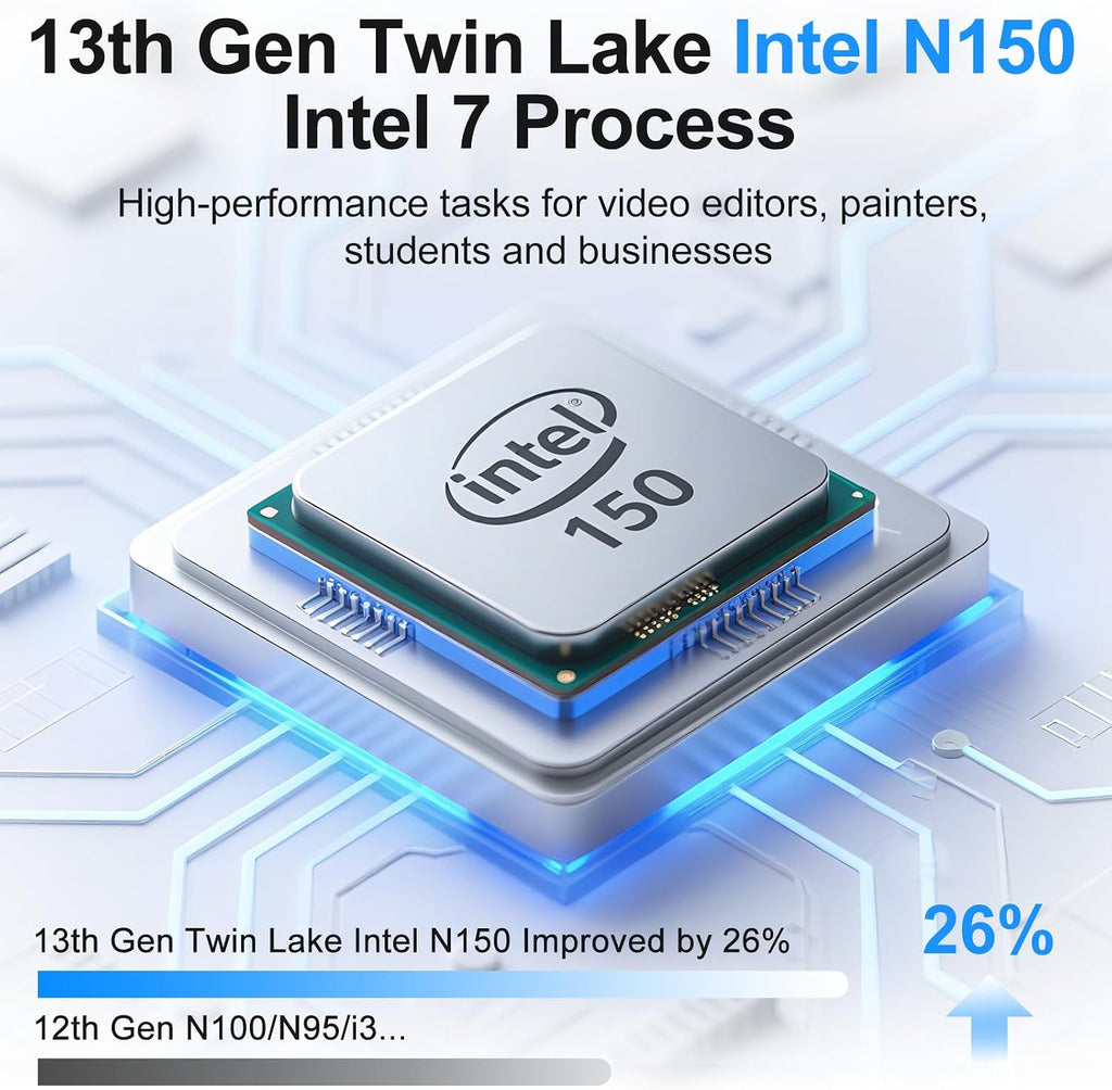 NIAKUN 2026 Gaming Laptop,16 Inch Laptops Computer with Windows 11 Pro & Microsoft Office,16GB RAM 1TB SSD,Intel N150(4C/4T),Backlit Keyboard,Mini HDMI,cam|Mic,Portable Thin for College,Work,Student