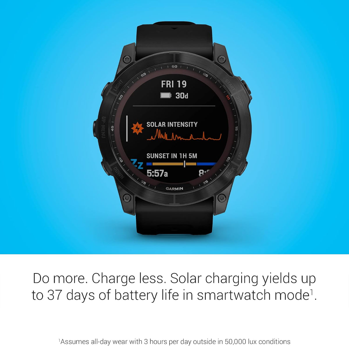 Garmin Fenix 7X Sapphire Solar Smartwatch Solar Charging Rugged Outdoor Watch with GPS Touchscreen (Renewed)