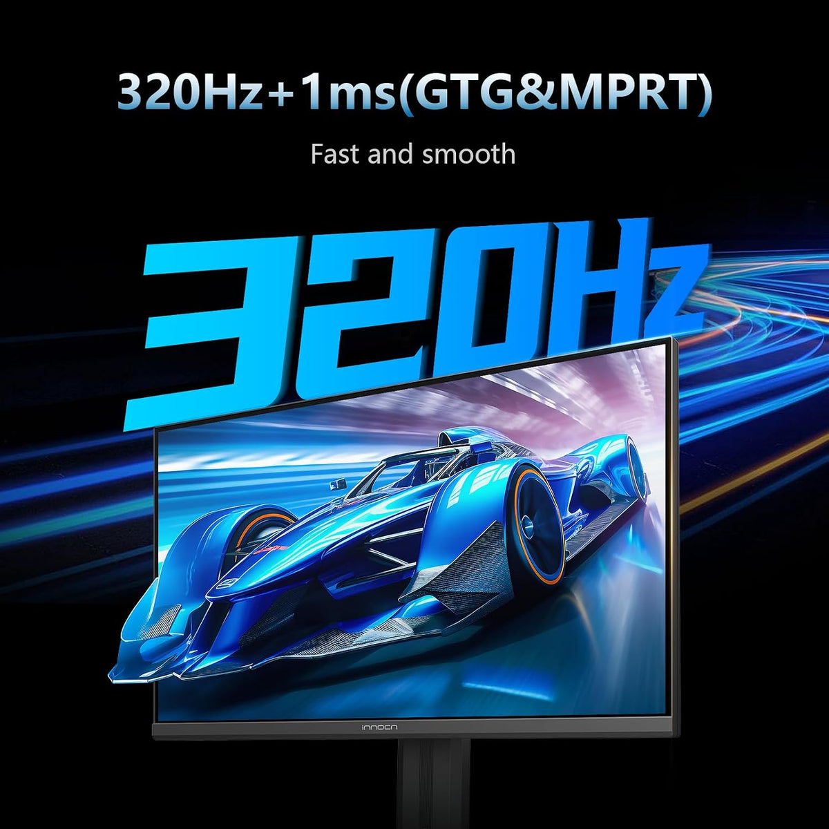 INNOCN 27' Gaming Monitor 2K QHD 2560 x 1440P 240Hz 320Hz 1ms IPS PC Computer Display, HDMI 2.1, DP 1.4, HDR 400, Eyes Care, Height/Pivot Adjustable, VESA Mountable, 27G2T