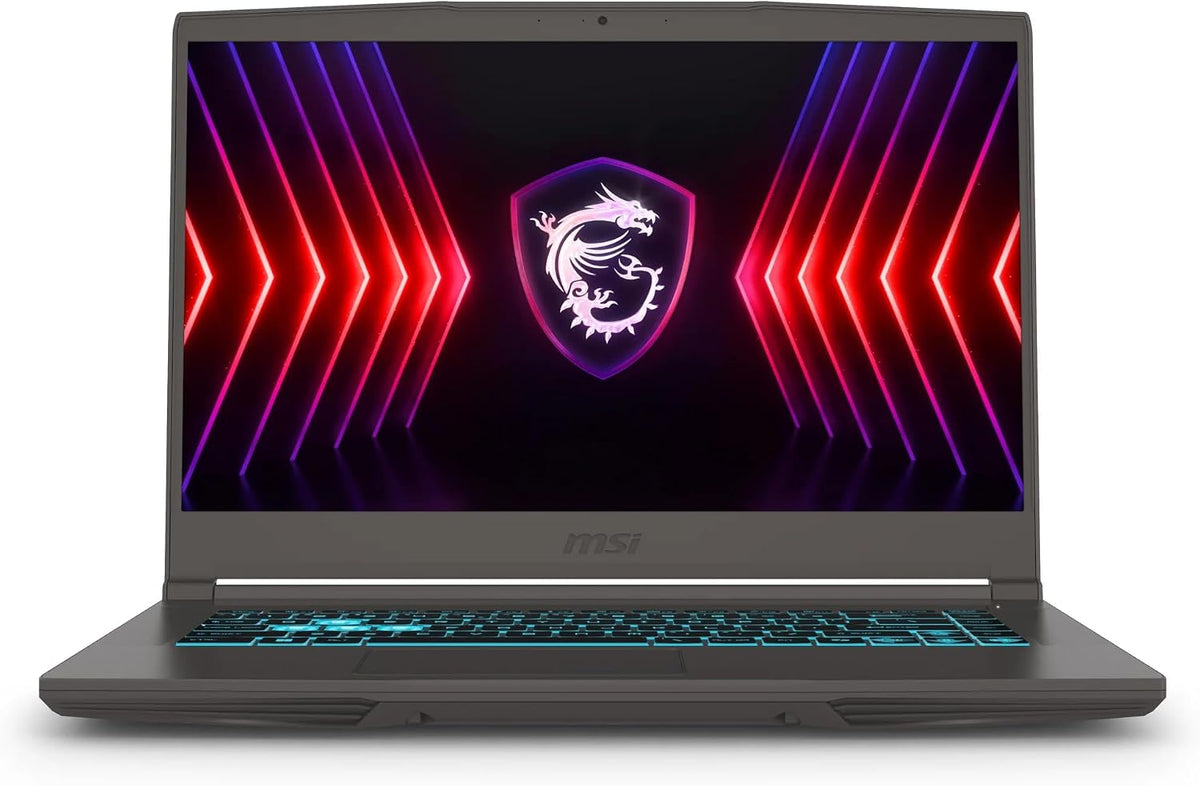 msi Thin 15.6 inch FHD 144Hz Gaming Laptop, AMD Ryzen 5 7535HS, 16GB RAM, 512GB SSD, NVIDIA GeForce RTX 4050, Webcam, Backlit Keyboard, Gray, Windows 11 Home