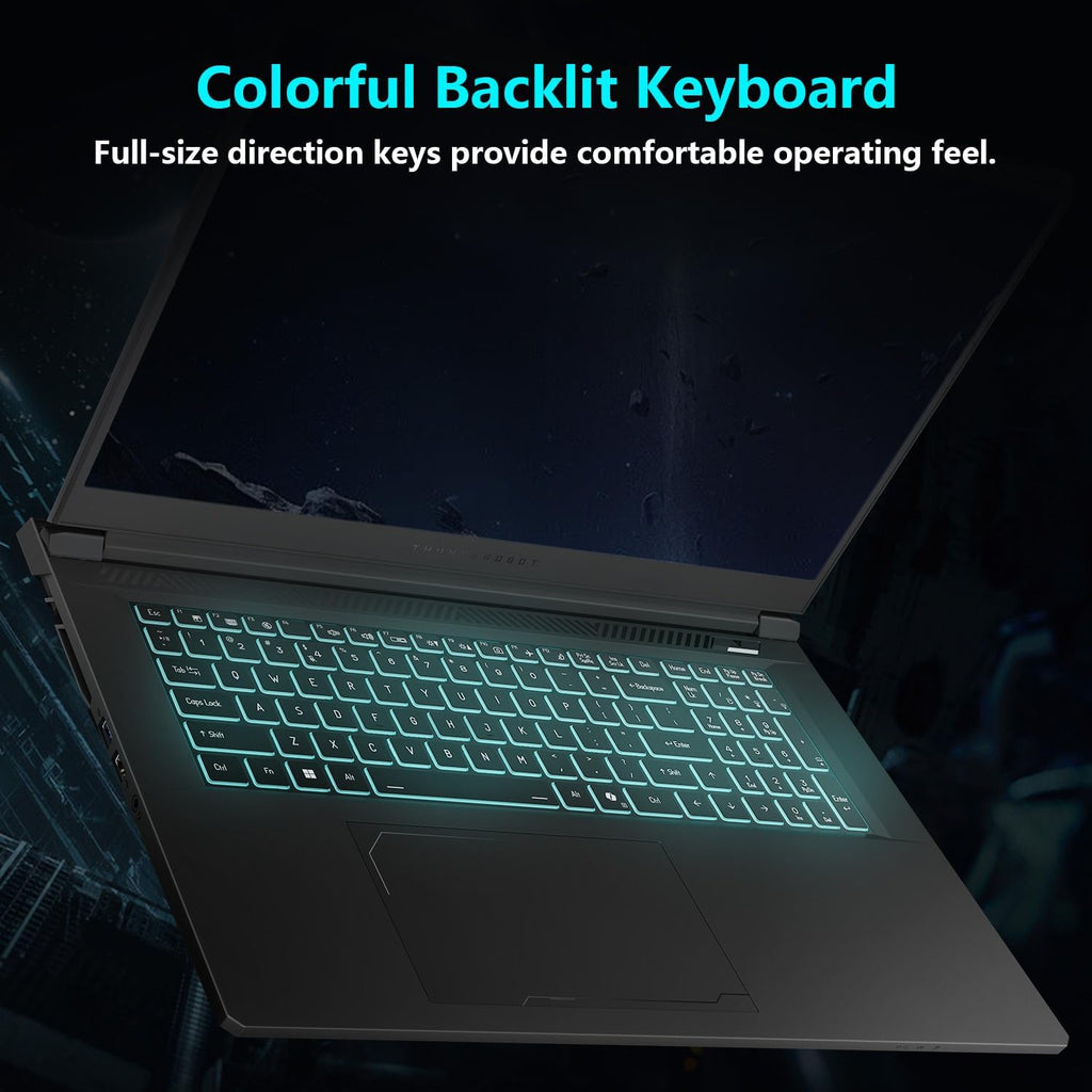 Thunderobot Storm 17 5060 Gaming Laptop, 17.3' QHD 165Hz 2K Display, Core i7-13620H, GeForce RTX 5060, 64GB DDR5 RAM, 2TB SSD, RGB Backlit Keyboard, Wi-Fi 6, Win11 Home