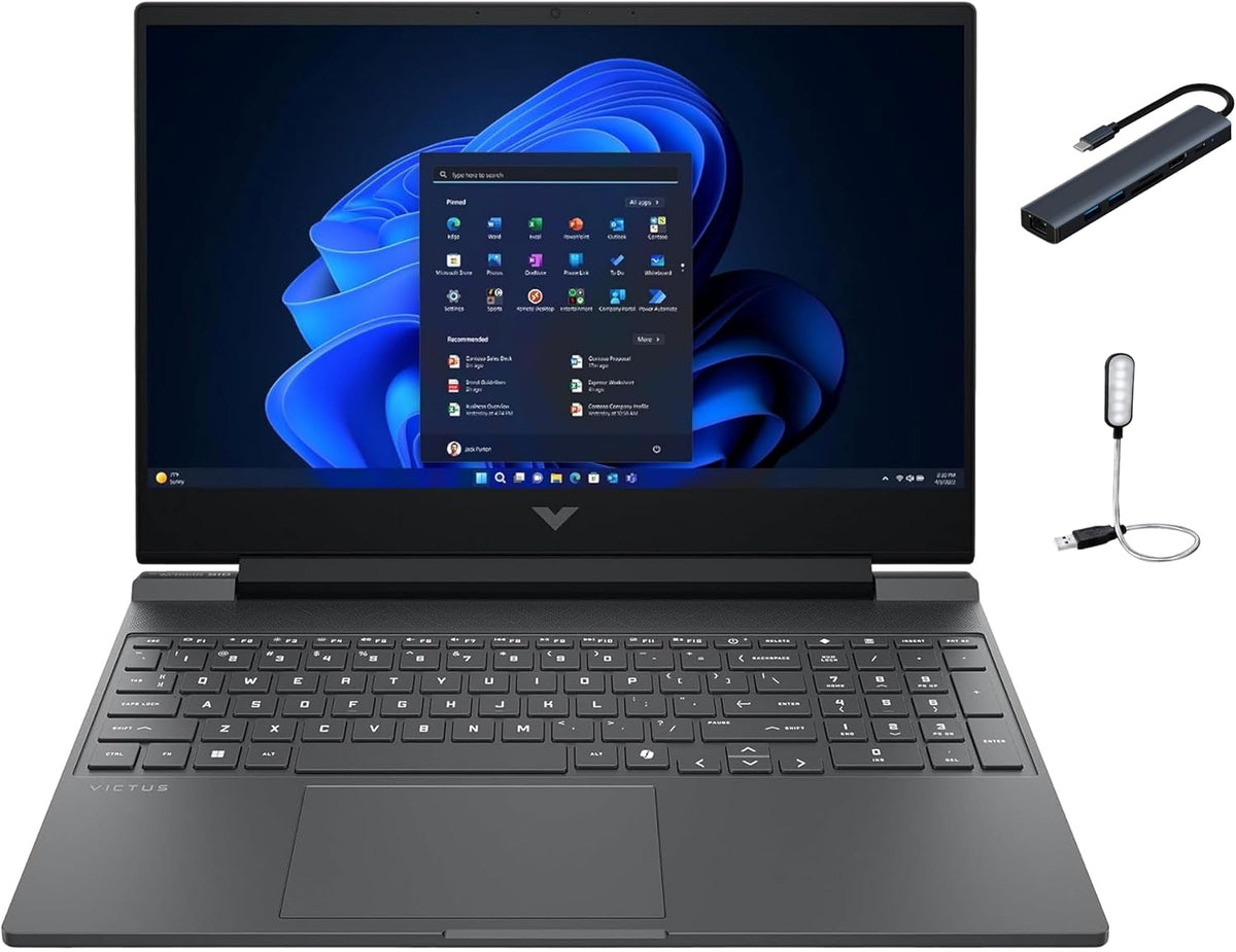 HP Victus 15.6 inch FHD 144Hz Gaming Laptop, Intel Core i5-13420H, 32GB DDR4 RAM, 2TB SSD, NVIDIA GeForce RTX 4050 6GB, Backlit Keyboard, Windows 11 Home, Mica Silver with HEX Accessories