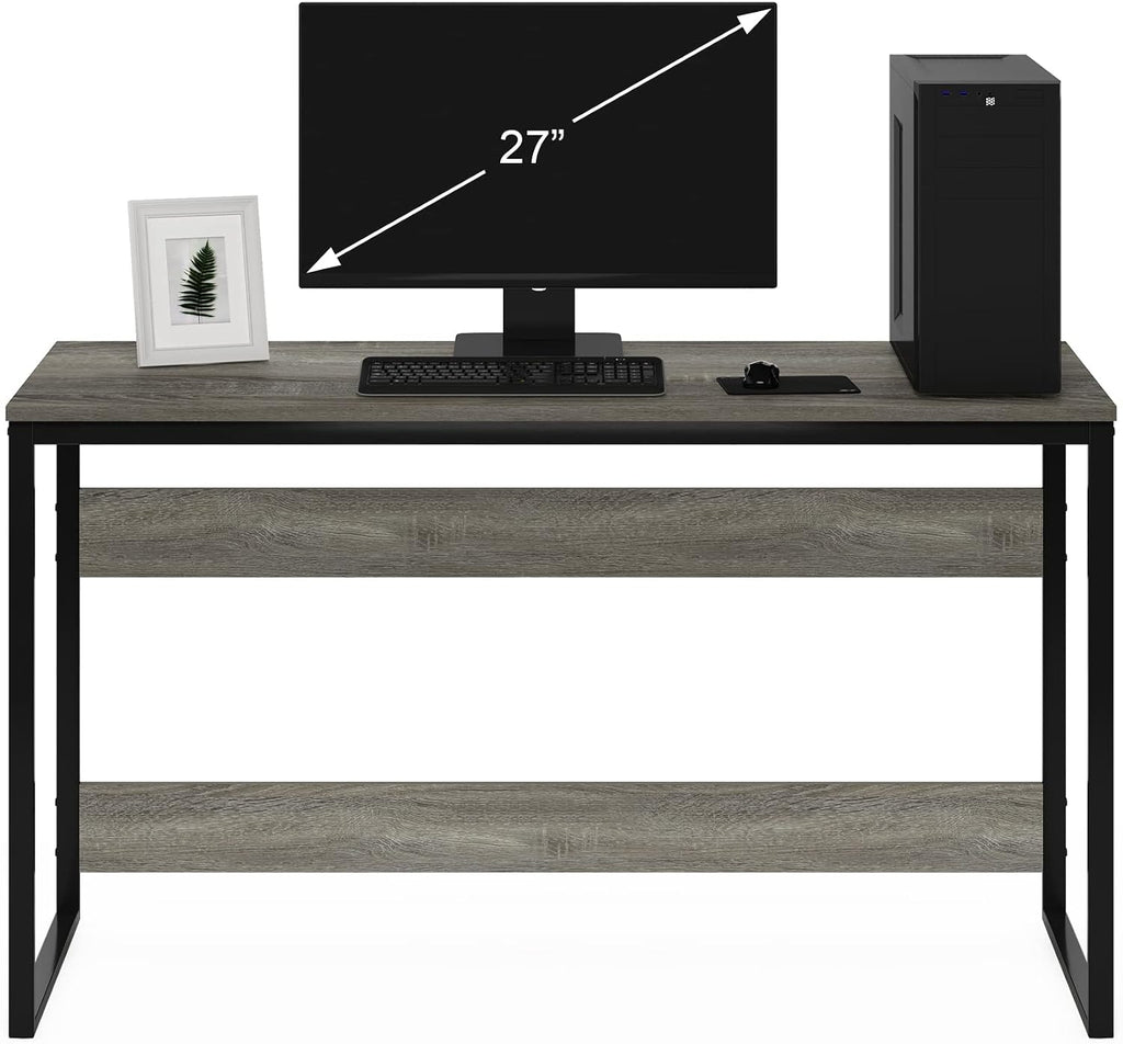 Furinno Moretti Computer Desk, Gaming Desk with Metal Frame, Office Desk, 52' Width, for Home Office, Gaming, Study, Grey Oak
