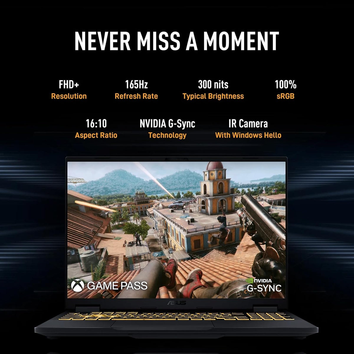 ASUS TUF F16 Gaming Laptop, Intel 16-Core i7-14650HX(Up to 5.2 GHz), NVIDIA GeForce RTX 5060, 16 Inch Full HD+ 165Hz IPS Display, 64GB DDR5, 1TB SSD, Backlit KB, Windows 11 Pro, Wi-Fi 6E, Accessories