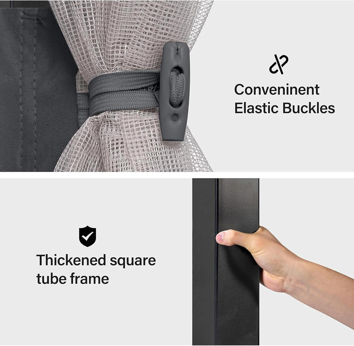 LAUSAINT HOME Patio Gazebo 10'x10', Outdoor Heavy Duty Party Tent Shelter with Double Roofs, Mosquito Nettings for Backyard, Garden, Lawn, Gray