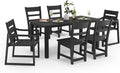 Cozyman 7-Piece Outdoor Dining Set - HDPS Patio Dining Table and Chairs, All Weather Furniture for Outdoor, Indoor, Patio, Garden, Black