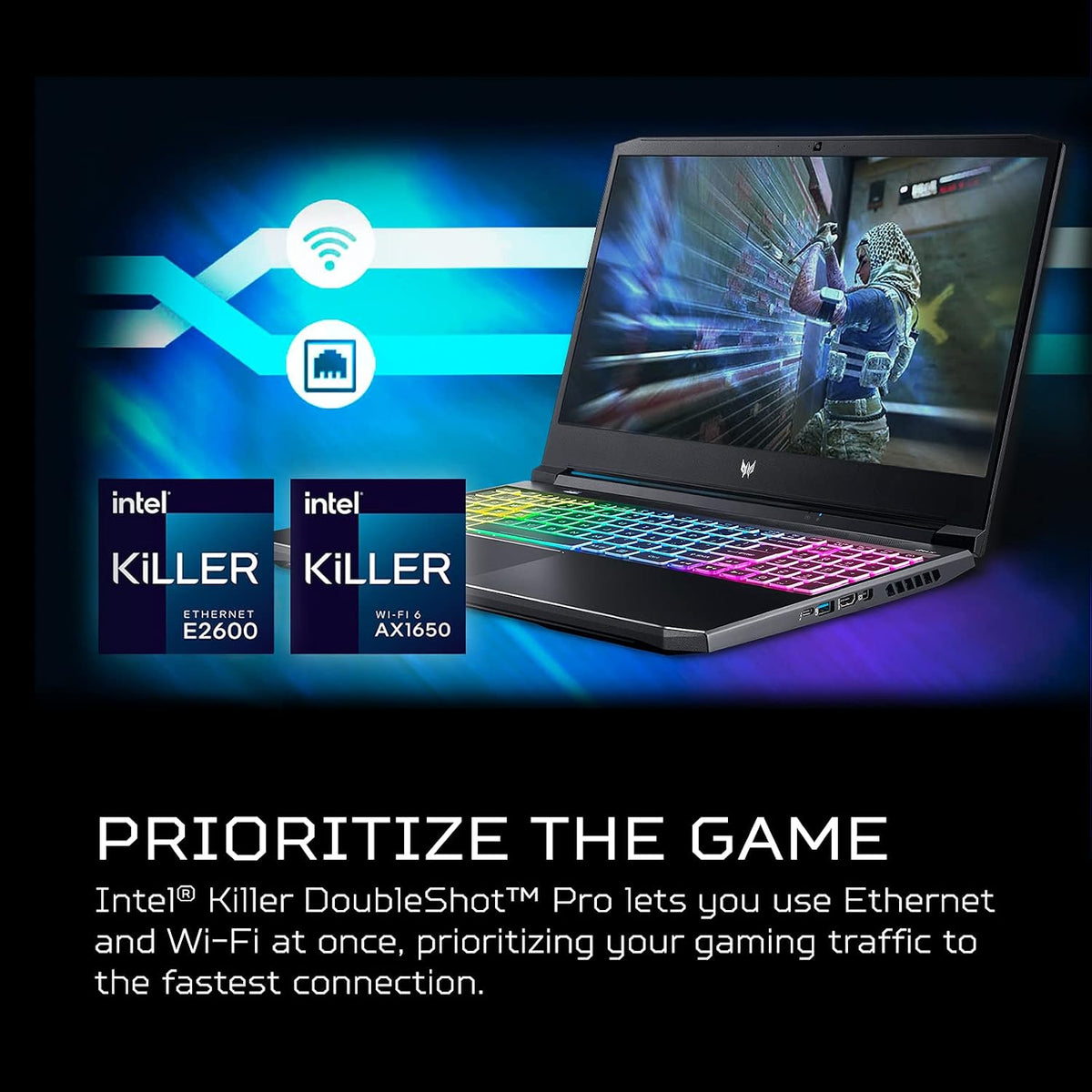 Acer Predator Helios 300 PH315-54-760S Gaming Laptop | Intel i7-11800H | NVIDIA GeForce RTX 3060 GPU | 15.6' FHD 144Hz 3ms IPS Display | 16GB DDR4 | 512GB SSD | Killer WiFi 6 | RGB Keyboard