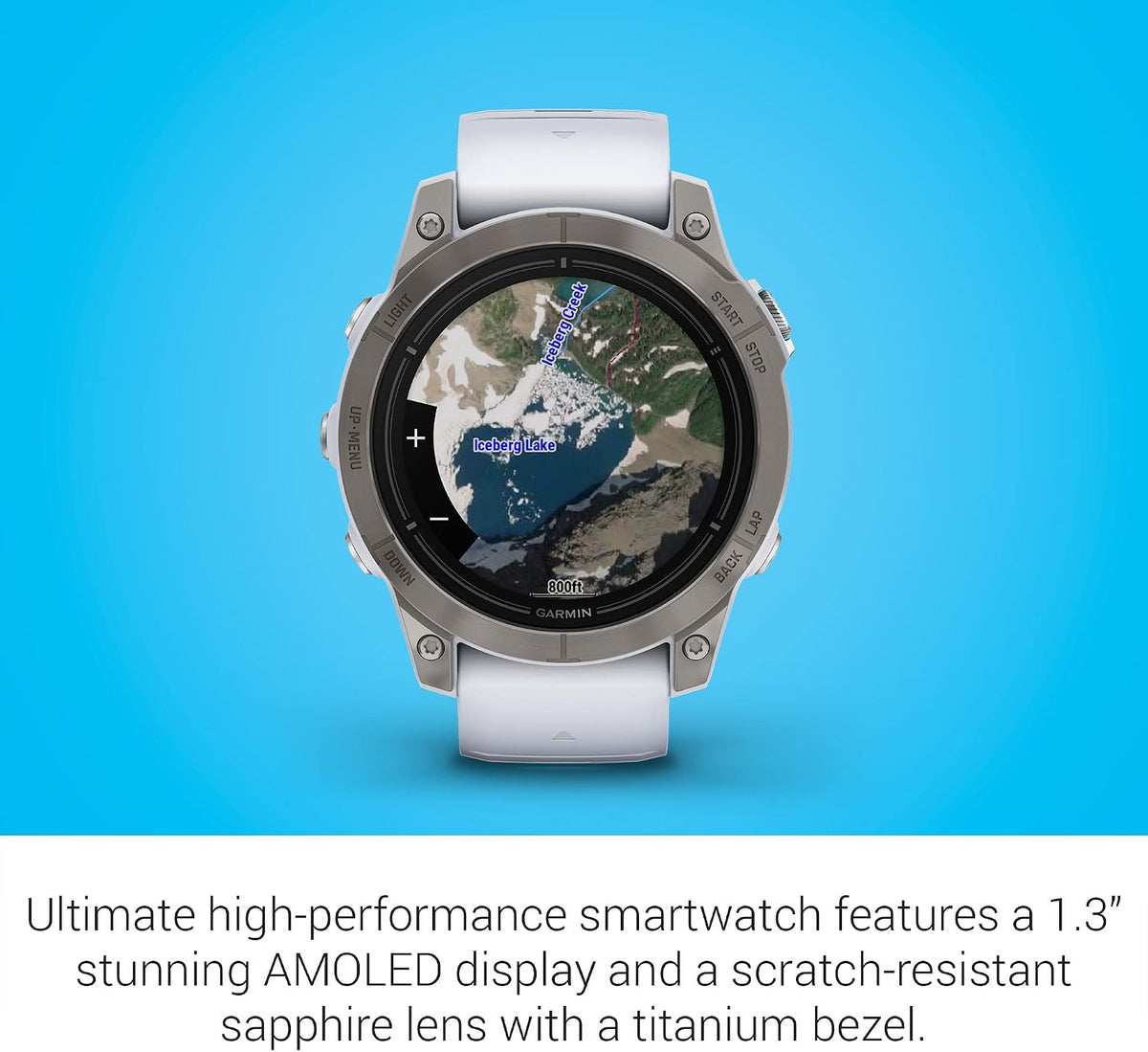Garmin epix Pro (Gen 2) Sapphire Edition, 47mm, High Performance Smartwatch, Advanced Training Technology, Built-in Flashlight, Whitestone